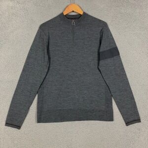 Rapha Merino Cycling Jersey Men's XL Gray Heather Long Sleeve Stretch Zip Team